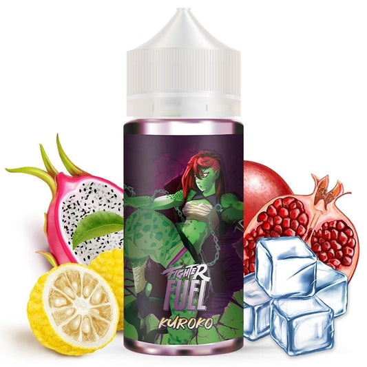 E-liquide Kuroko 100 ml Fighter Fuel – saveurs grenade, main de Bouddha et fruit du dragon – Ecig Discount
